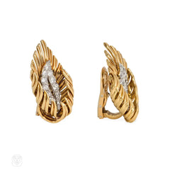 Boucheron gold and diamond flame earrings
