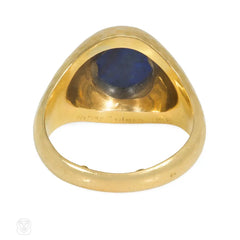 Boucheron lapis and gold scarab ring