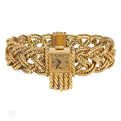 Boucheron Paris mid-century woven rope bracelet/watch