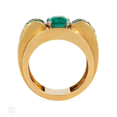 Boucheron, Paris Retro emerald and gold cocktail ring