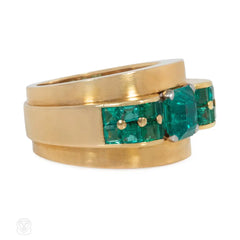Boucheron, Paris Retro emerald and gold cocktail ring