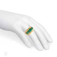 Boucheron, Paris Retro emerald and gold cocktail ring