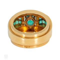 Boucheron, Paris Retro emerald and gold cocktail ring