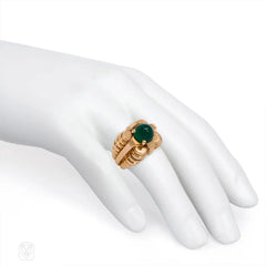 Boucheron Paris Retro gold and chrysoprase ring