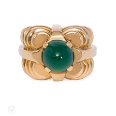 Boucheron Paris Retro gold and chrysoprase ring