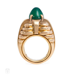 Boucheron Paris Retro gold and chrysoprase ring