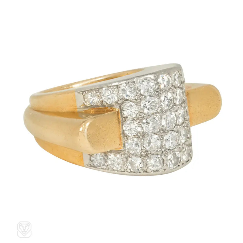 Boucheron Paris Retro gold and diamond airplane ring