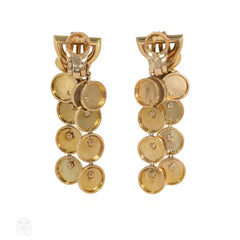 Boucheron, Paris Retro gold and diamond paillette earrings
