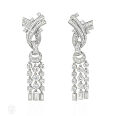 Boucheron Retro day-to-night diamond tassel earrings