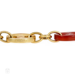 Bulgari gold and carnelian mariner link chain