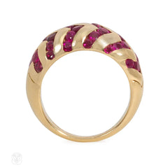 Bulgari gold and ruby zebra stripe ring