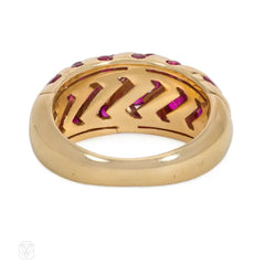 Bulgari gold and ruby zebra stripe ring