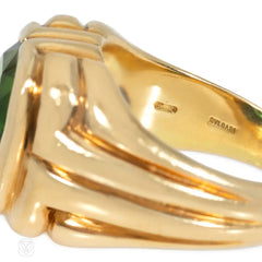 Bulgari green tourmaline and gold ring