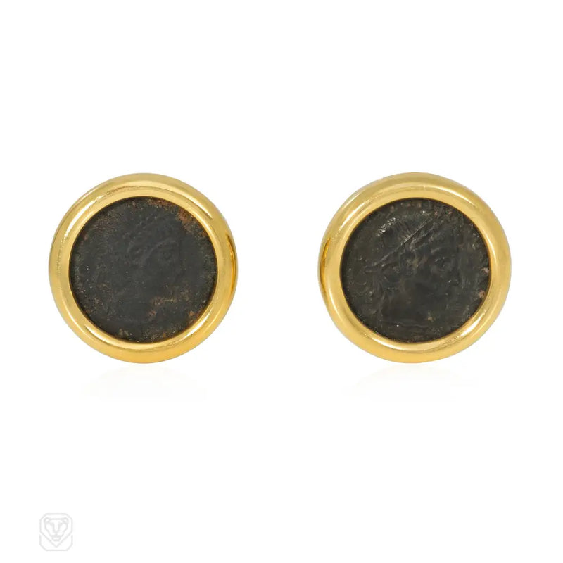 Bulgari ’Monete’ gold and ancient coin earrings
