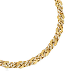 Bulgari reversible gold and diamond chain necklace