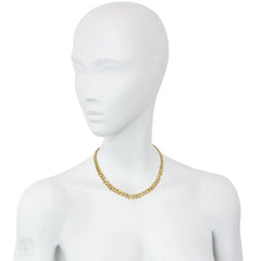 Bulgari reversible gold and diamond chain necklace