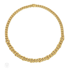 Bulgari reversible gold and diamond chain necklace