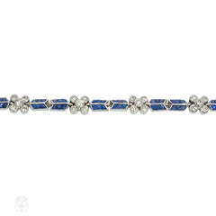 Calibre sapphire and diamond florette bracelet