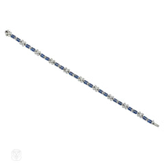 Calibre sapphire and diamond florette bracelet