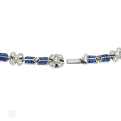 Calibre sapphire and diamond florette bracelet