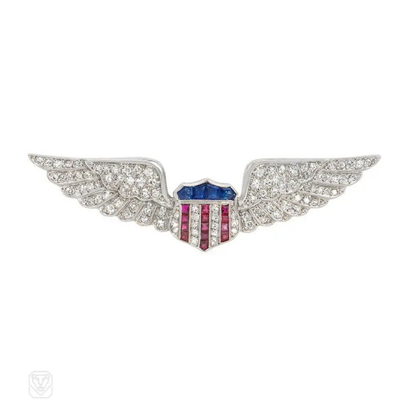 Cartier 1940S Multi - Gem Patriotic Brooch