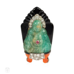 Cartier Art Deco Chinoiserie brooch