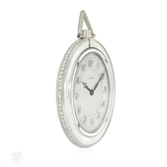 Cartier Art Deco crystal and diamond pocket watch