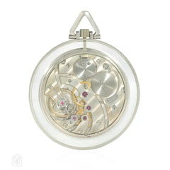 Cartier Art Deco crystal and diamond pocket watch