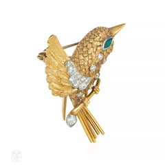 Cartier France mid-century hummingbird brooch
