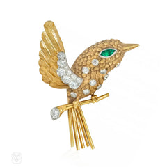 Cartier France mid-century hummingbird brooch