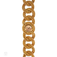 Cartier, France twisted gold curblink bracelet watch