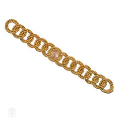 Cartier, France twisted gold curblink bracelet watch