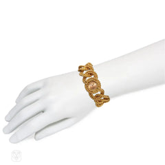 Cartier, France twisted gold curblink bracelet watch