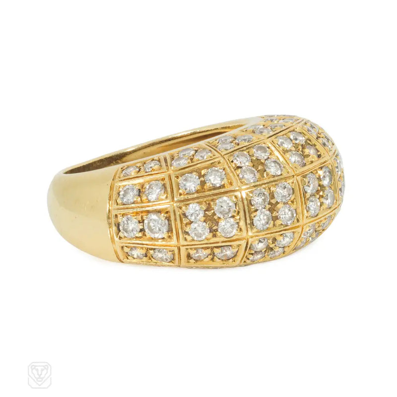 Cartier gold and diamond bombé ring
