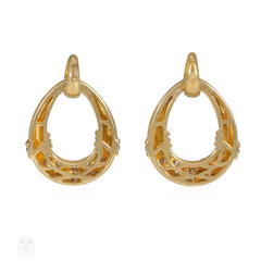 Cartier gold and diamond doorknocker earrings