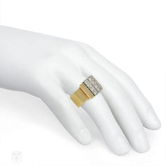 Cartier gold and diamond segment ring