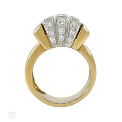 Cartier gold and diamond segment ring