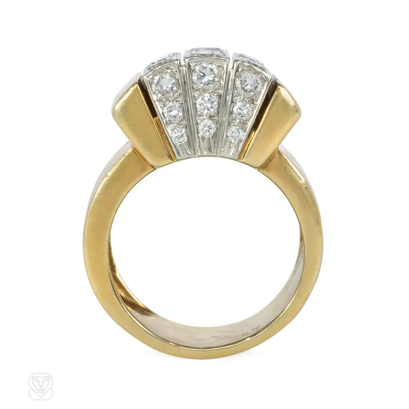 Cartier Gold And Diamond Segment Ring