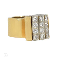 Cartier gold and diamond segment ring