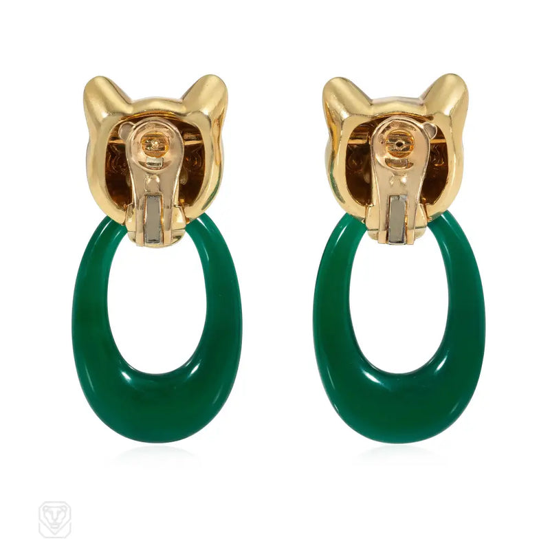 Cartier interchangeable doorknocker day-to-night onyx and gold hoop earrings