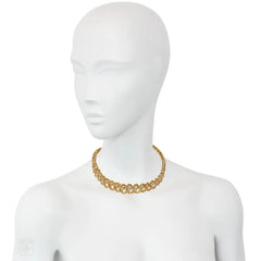 Cartier Mid-Century gold and diamond scrolling necklace