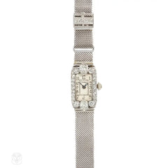 Cartier, Paris Art Deco diamond and platinum cocktail watch
