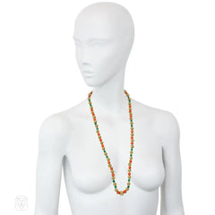 Cartier, Paris coral, gold and chrysoprase necklaces