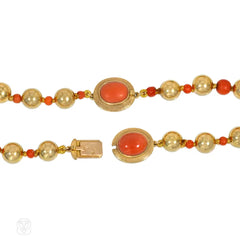 Cartier, Paris coral, gold and chrysoprase necklaces