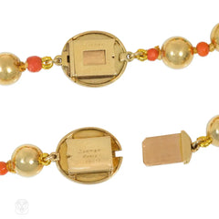 Cartier, Paris coral, gold and chrysoprase necklaces