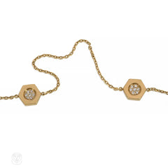 Cartier, Paris hexagonal gold and diamond chain