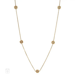 Cartier, Paris hexagonal gold and diamond chain