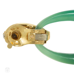 Cartier, Paris interchangeable doorknocker earrings in gold, malachite, and chrysoprase