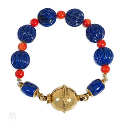 Cartier, Paris lapis and coral bracelet