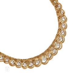 Cartier, Paris midcentury gold and diamond necklace